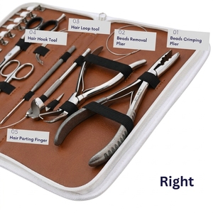 Professional Hair Extension Kit 3 Hole Crimping Plier Hair Pulling Hook Tool Thread Cutting Mini Scissor Barber Shears OEM - Product Image 4