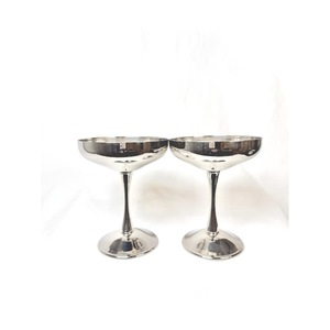 Stainless Steel Champagne Coupe Glass With Long Stem Elegant Design For Party Occasion Round Shape Machine Made - Product Image 2