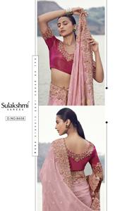 Las más hermosas colecciones de saris de seda de estilo étnico indio para fiestas y festivales, saris de bajo precio para bodas y eventos. - Product Image 5