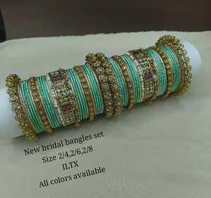 Luxury High Quality Tungsten <b>Gold</b> Plated Multi Color Traditional <b>Bangles</b> <b>Set</b> Women's Indian Bridal Engagement Wedding Party Gift - Product Image 1