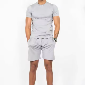 Ensemble 2 pièces décontracté pour homme, vintage, respirant, de haute qualité, t-shirts et shorts d'été - Product Image 1