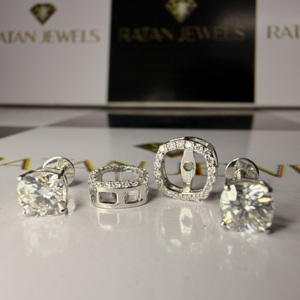 IGI Certificate Diamond <b>Earrings</b> Screw <b>Back</b> Iced Out Lab Diamond Stud <b>Earrings</b> 14k White Gold D VS1 HPHT CVD Diamond <b>Earrings</b> - Product Image 6