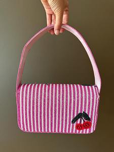 Sac à main de luxe pour femme en perles de rocaille, motif géométrique, sac à bandoulière, sac de soirée, sac à main personnalisé, taille unique, automne - Product Image 5