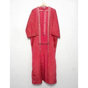 Robe de Demoiselle d'Honneur Longue en Soie Faite Main Style Kimono, Motif Patchwork Vintage, Taille Unique, Vêtement de Nuit Estival pour Femme - Meilleure Vente - Product Image 4