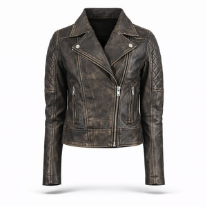 Fournisseur de vestes de moto en cuir pour femmes OEM, caractéristiques coupe-vent et imperméables, style urbain contemporain, vêtements professionnels - Product Image 1