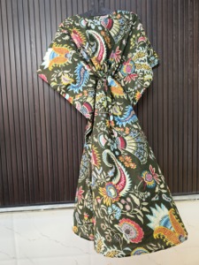 Vestido Kaftán de Algodón Ecológico con Estampado Digital Indio para Mujer, Largo, para Playa, con Cintura Natural, Ropa de Dormir, Camisón Maxi - Product Image 2
