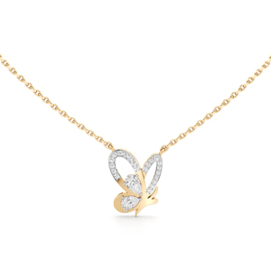 สร้อยคอจี้รูปผีเสื้อ ชุบทอง 18K ประดับเพชรทรงลูกแพร์ สร้อยคอแบบโซ่สำหรับผู้หญิง สไตล์โรแมนติก เครื่องประดับชั้นดี - Product Image 1