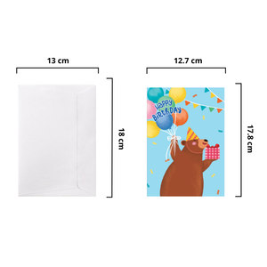 Tarjeta 3D Pop-Up con Temática Animal, Diseño de Oso con Globos y Regalos, Impresión de Dibujos Animados, Manualidades de Papel para Tarjetas de Felicitación Hechas a Mano para Días Festivos - Product Image 2