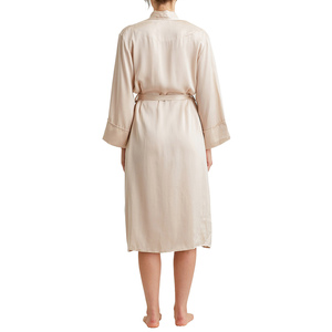 Factory Custom Satin Women's Long Robe Set Luxury Summer <b>Bridal</b> Night Dress Femme Solid Silk Robe for Spring 2026 - Product Image 5
