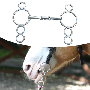 บิตสำหรับขี่ม้าแบบ Cheek Snaffle ทำความสะอาดง่าย ทนทานต่อการเกิดสนิม สีเงิน เรียบและกลม อุปกรณ์สำหรับขี่ม้า - Product Image 4
