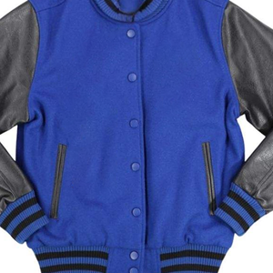 Premium ZPB Sorority Wool Varsity Jacket Royal Blue Body Black Leather Sleeves Chenille Embroidery Greek Life Letterman Jacket - Product Image 6