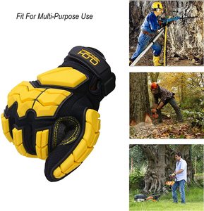 Guantes de Trabajo Resistentes a Impactos de Alta Calidad, con Puntos de TPR y Kevlar, Negros y Amarillos, Anti-Corte, con Dorso de Spandex y Puño de Neopreno - Product Image 5