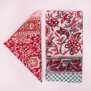 Ethnic Hand Block Printed Cotton Bandana Vintage Style <b>Square</b> <b>Scarf</b> Multifunctional Spring Summer Unisex - Product Image 5