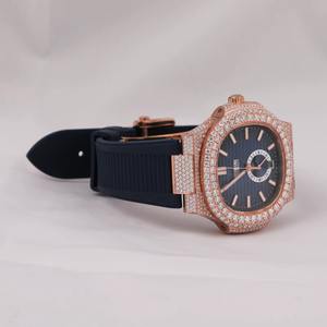 Reloj de Lujo de Acero Inoxidable para Hombre con Diamantes Moissanite, Estilo Hip Hop, Correa de Acero, Regalo de Cumpleaños Perfecto - Product Image 4