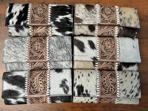 Nuevos bolsos de mano de cuero con estilo occidental para mujer, superventas, tarjetero y monedero delgados de piel de vaca Real - Product Image 3