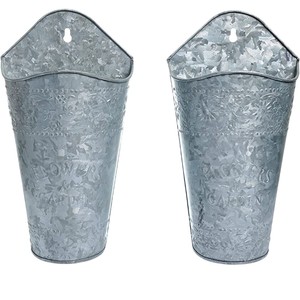 Jardinière murale en métal galvanisé écologique de haute qualité avec poignée en corde, pot de fleurs suspendu pour décoration intérieure et extérieure - Product Image 6