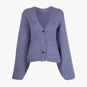 Make Your Custom Premium Quality Breathable Wool/Cashmere V-Neck Knitted Casual <b>Cardigans</b> <b>Sweaters</b> for Women Tie Belt - Product Image 3