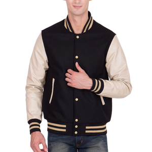 2025 New Arrival Best Quality Custom Design Wool Sleeve Stand Collar Hooded Varsity <b>Jacket</b> High Quality Unisex - Product Image 1