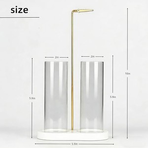 Porte-encens contemporain en MDF blanc avec support en laiton - Vente en gros - Product Image 3