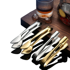 Pince à glaçons élégante en acier inoxydable, finition argent et or, pince de cuisine, pince alimentaire, prix de gros - Product Image 1