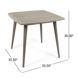 Tavolo Quadrato da Esterno in Legno di Acacia con Gambe Diritte Colore Grigio - Product Image 6