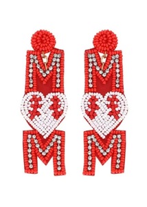 Boucles d'oreilles pendantes pour femmes CRYSTAL CRAFT HEART, style bohème indien, perles de verre tissées à la main, pompon papillon, broderie animale - Product Image 6