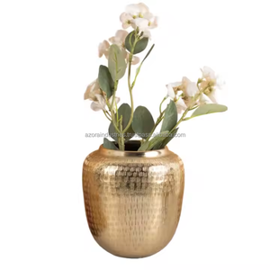 Florero de Metal dorado de diseño exclusivo, maceta decorativa de hierro de alta calidad para el hogar, Flor al por mayor de Azora Industries - Product Image 3