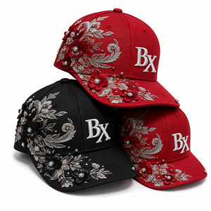 Gorra Snapback Bordada con Diseño Floral, Unisex, 100% Algodón, 6 Paneles, Estilo Hip Hop, Ciclismo, Moda, Primavera/Verano, Uso Casual - Product Image 2