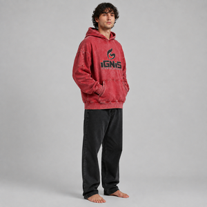Sudadera con capucha de corte regular, 100% algodón, transpirable, con lavado vintage, básica, de mezcla de algodón, a la moda, para hombre, para adultos. - Product Image 6