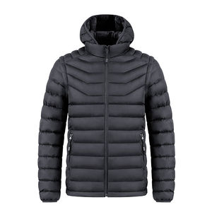 Professional Wholesale New Customized Lightweight Hooded Coated Waterproof Windproof Winter Puffer Jacket <b>Men</b> Plus Size - Product Image 3