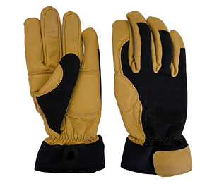 Bate Belaying Rappel Gloves Cow Split Leather Cotton Lined EN388/EN407 Certified Anti-Slip Yellow Outstanding Hand Protection - Product Image 1