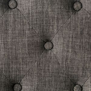 Set di 2 Sedie da Pranzo Classiche Antiche in Legno Massello Nero/Grigio, Rivestite in Tessuto di Lino Trapuntato con Bottoni e Schienale a Spirale, Kit Sedie da Cucina - Product Image 5