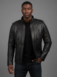 New Arrival <b>Leather</b> <b>Jacket</b> Windproof <b>Men</b> Women <b>Leather</b> <b>Jacket</b> Custom Styles Charlotte Burnt Multiple Colors <b>Leather</b> <b>Jacket</b> 2026 - Product Image 4