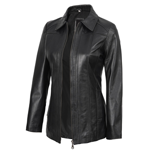 Chaqueta de cuero transpirable de alta calidad para mujer, estilo moderno, nuevo modelo, informal, con cierre de cremallera. - Product Image 1
