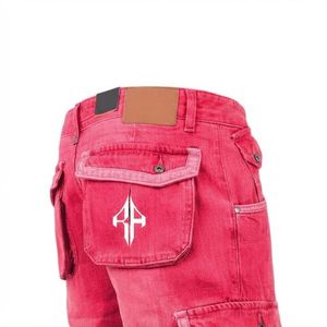 Pantalones Cortos de Mezclilla para Hombre, de Alta Calidad, con Estampado de Serigrafía, Estilo Jeans, de Pierna Ancha, Material Spandex/Poliéster - Product Image 3