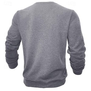 Casual Streetwear Crewneck Sweatshirt Regular Fit Color <b>Block</b> Design 100% Organic Cotton Jersey Eco-Friendly Wholesale Large - Product Image 2
