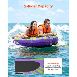 Tubi Gonfiabili Trainabili per 2 Persone, Capacità 340 libbre, per Sport Acquatici e Nautica - Product Image 2