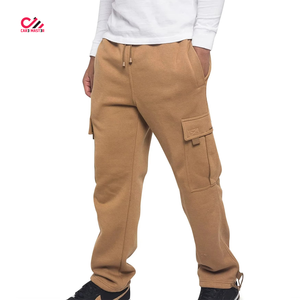 Pantalon cargo ample en coton gris foncé pour homme CARE MASTER, taille élastique avec cordon de serrage, pantalon décontracté à plusieurs poches, vêtements d'automne - Product Image 1