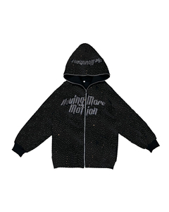 2026 Men's <b>Black</b> Rhinestone Dot Print Hooded New Arrival <b>Hoodie</b> Trending Long Sleeve <b>Zipper</b> <b>Hoodie</b> Fit Autumn Street Style - Product Image 6