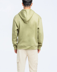 <b>Mens</b> Light Green Hooded Sweatshirt Regular Fit Cotton Fleece Casual <b>Pullover</b> With Front Pocket Autumn Wear - Product Image 2