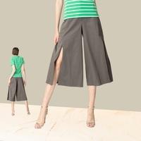 Culottes blanches taille haute pour femme, coupe ample, longueur genou, jambe large, en coton respirant, style décontracté d'été, devant plat, taille élastique