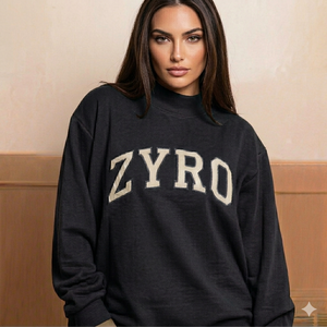 Sweat-shirt col montant oversize en molleton de coton, chaud pour l'hiver, style streetwear décontracté, prêt à imprimer, haut de mode - Product Image 5