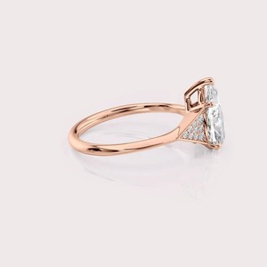 Anillo de Lujo con Diamante en Forma de Pera Cultivado en Laboratorio, Certificado por IGI, Chapado en Rodio, Joyería de Boda y Compromiso en Oro Blanco/Rosa y Amarillo de 9kt - Product Image 3