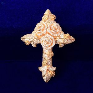 จี้ห้อยคอแบบฮิปฮอปประดับเพชร VVS1 แบบฝังเต็ม ดีไซน์รูปกางเขน สไตล์แร็ปเปอร์ - Product Image 6