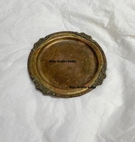 Assiette de Présentation Moderne en Métal Doré, Napperon Perlé, Plateau de Service pour Dîner, Décoration de Table Mariage Noël, Écologique