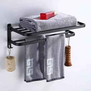 Deco Style Modern Classic <b>Black</b> Waterproof <b>Paper</b> Towel Stand Tabletop Metal <b>Tissue</b> Holder Weighted Base Bath Organizer Mount - Product Image 6
