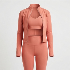 Conjunto de Yoga de Dos Piezas para Mujer, Cintura Alta, Nuevo Diseño, Spandex, Nailon, Algodón, Diseño Sólido, Ropa Deportiva para Gimnasio - Product Image 1