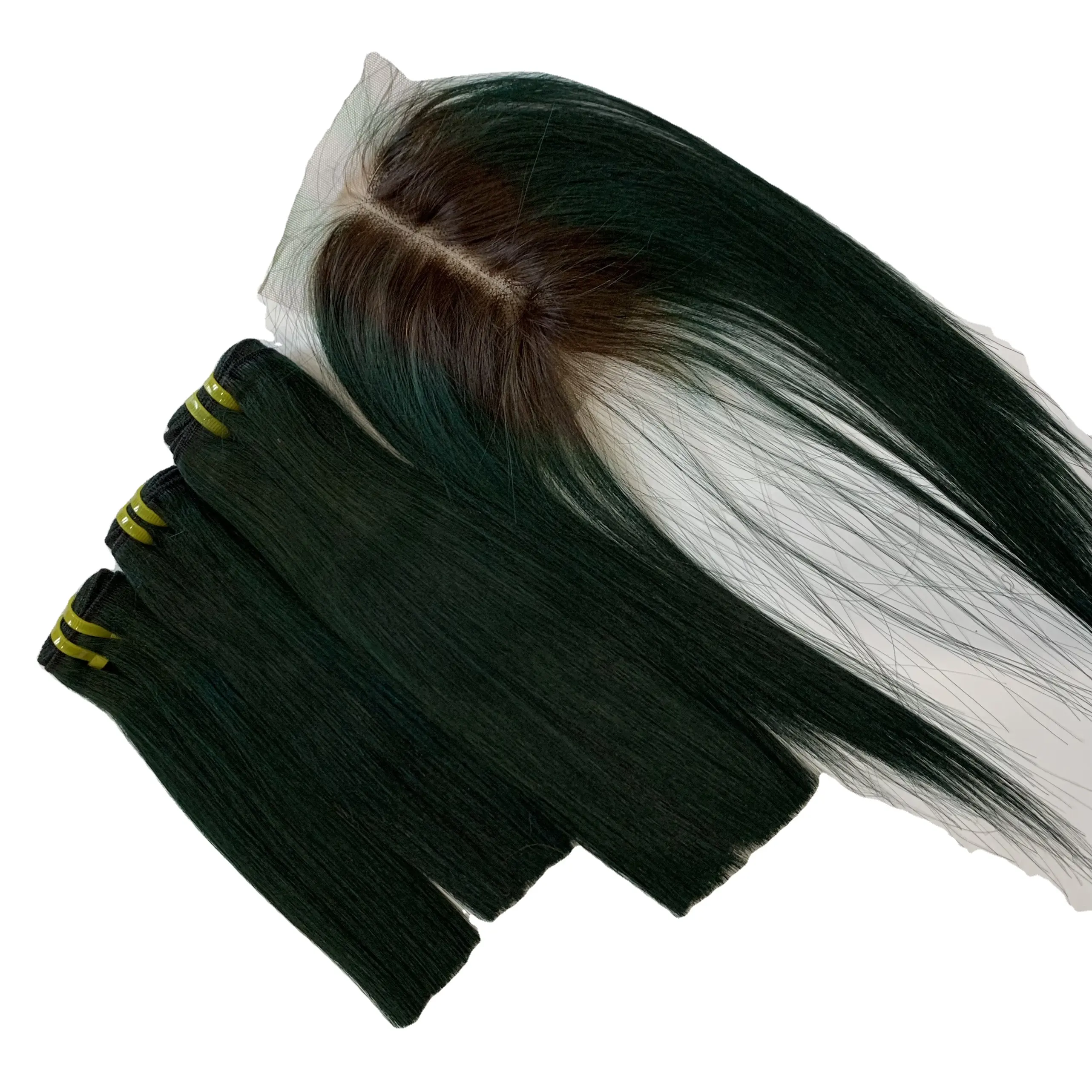 Bone straight Vietnam hair human hair wigs raw Indian hair virgin ali express Green color cuticle aligned extensions