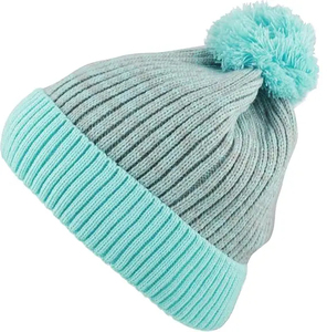 Bonnet unisexe en tricot uni, chaud pour l'hiver, avec pompon, 100% acrylique, style décontracté pour adultes - Product Image 1