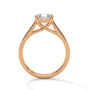 Bague de fiançailles pour femme en diamant de laboratoire taille princesse, sans plomb et sans nickel, disponible en or rose 14 carats - Product Image 2